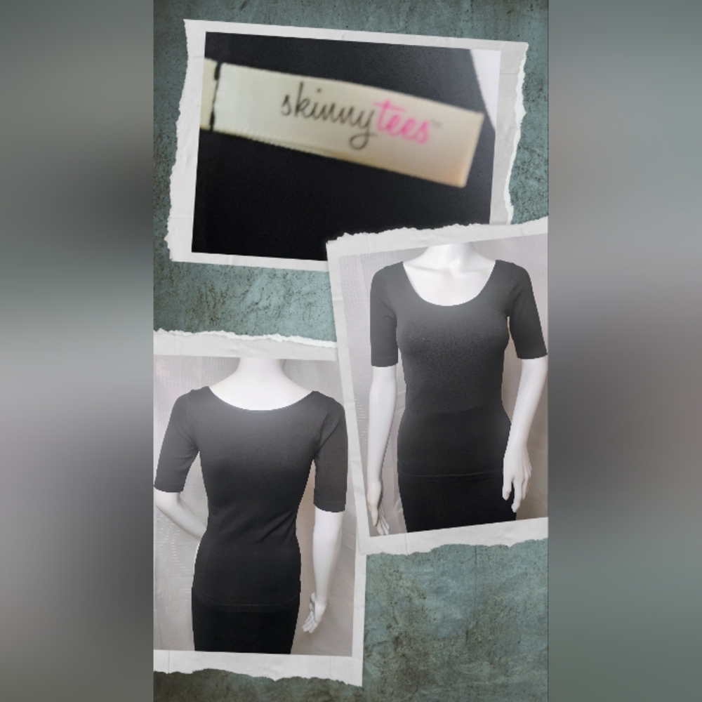 Skinny Tees Black Stretchy Top